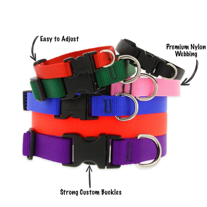 LupinePet Basic Solids Dog Collar, 1" Thick Large