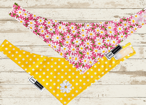 Lulu London Spring Daisies Reversible Dog Bandana