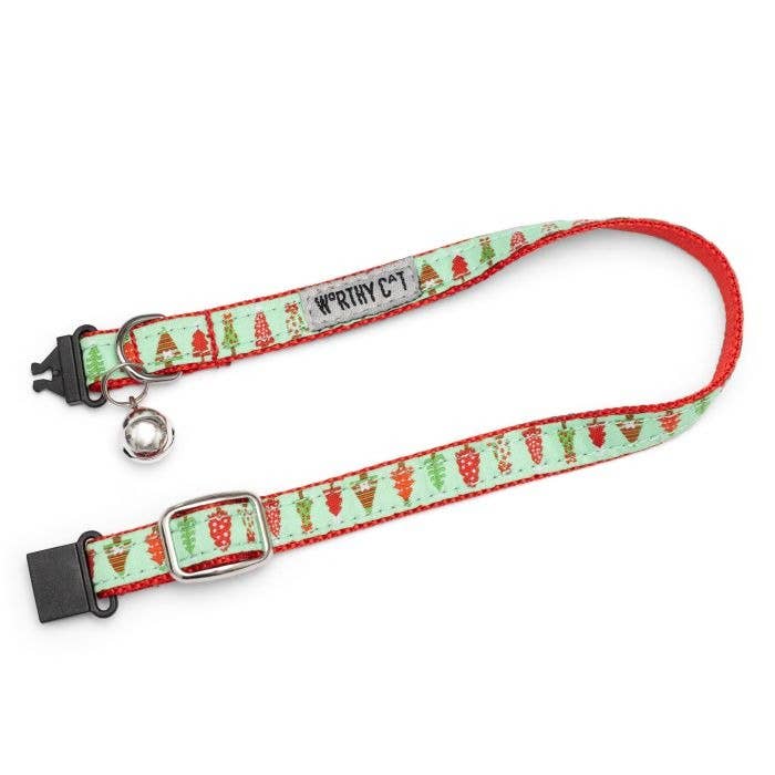 Worthy Cat - Holiday Trees Cat Collar