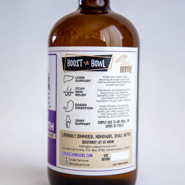 Crude Carnivore Turkey Bone Broth for Dogs and Cats