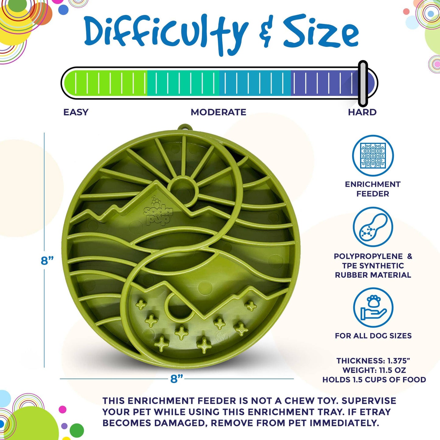 SodaPup Shallow Slow Feeder Tray, Yin Yang