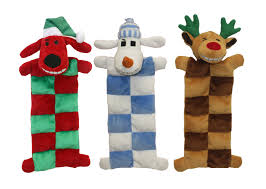 Multipet Loofa Christmas Squeaker Mat Dog Toy Assorted 12"