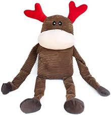 ZippyPaws Holiday Crinkle Reindeer Plush Dog Toy Large