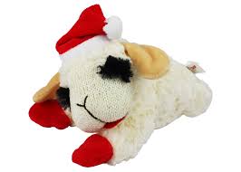 Multipet Holiday Lamb Chop w/ Santa Hat Assorted 10.5"