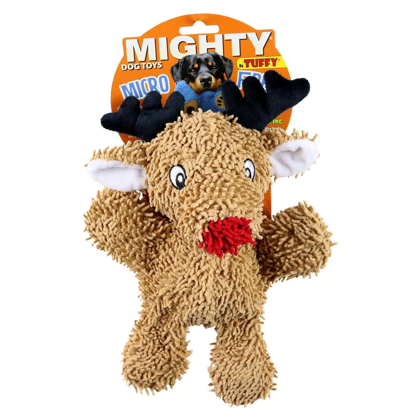 Mighty Microfiber Ball Reindeer Squeaky Dog Toy, Medium