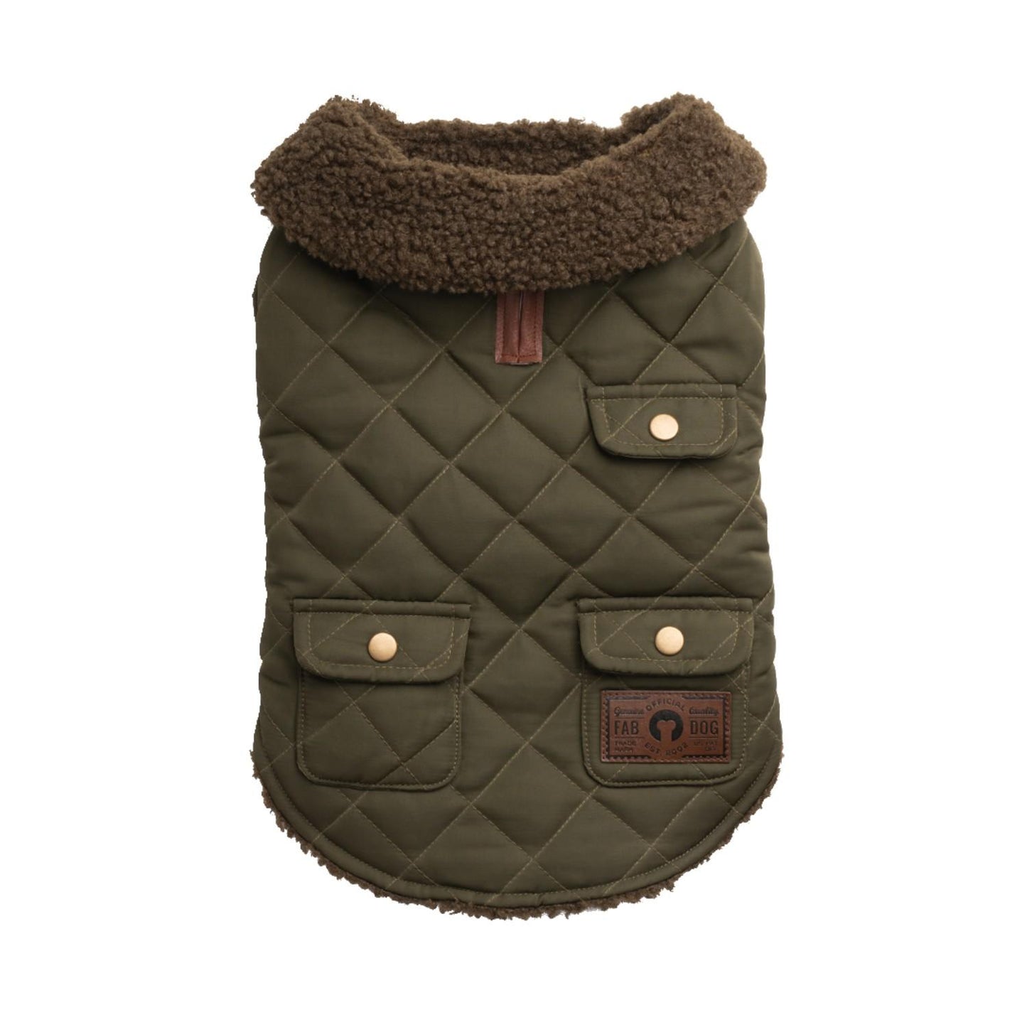 Fabdog Soft & Durable Quilted Shearling Dog Coat