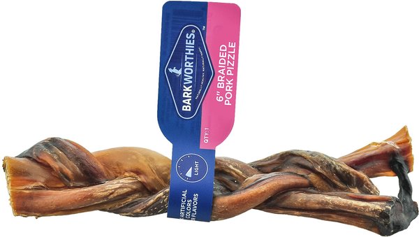 Barkworthies Dog Braided Pork Pizzle Treat
