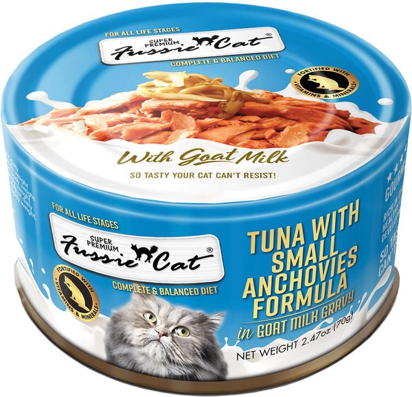Fussie Cat Super Premium Tuna with Anchovies in Goat Milk Canned Food