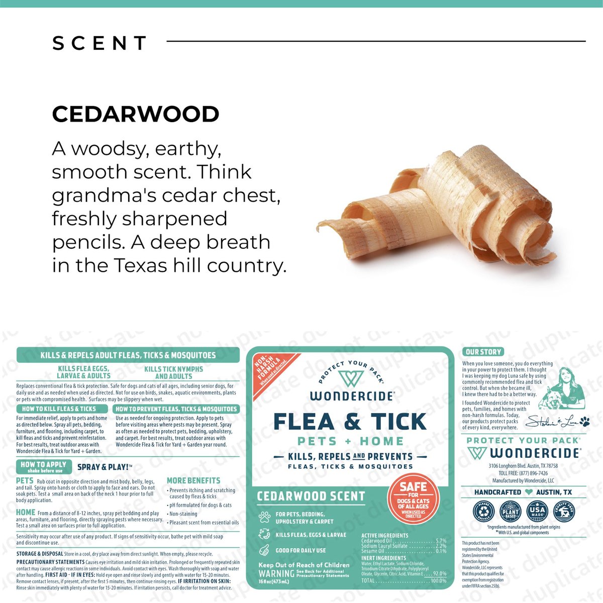 Wondercide Natural Flea & Tick Spray for Pets + Home, Cedarwood