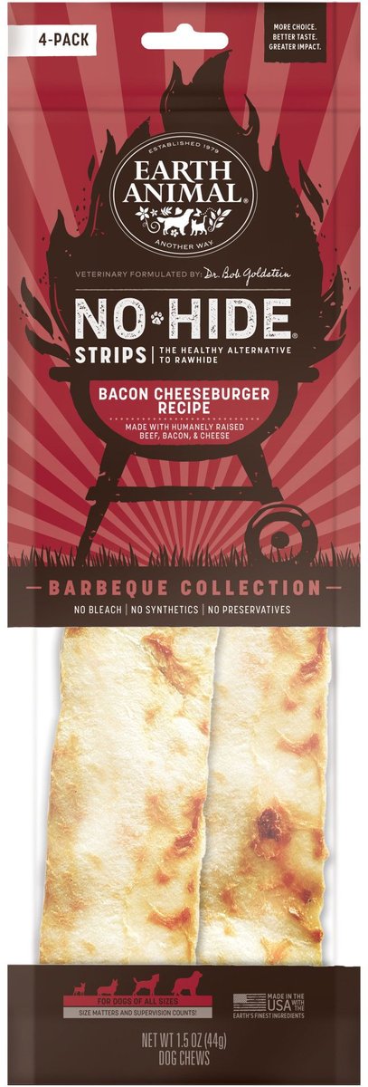 Earth Animal No-Hide Barbeque Dog Chew Strip (4 pack)