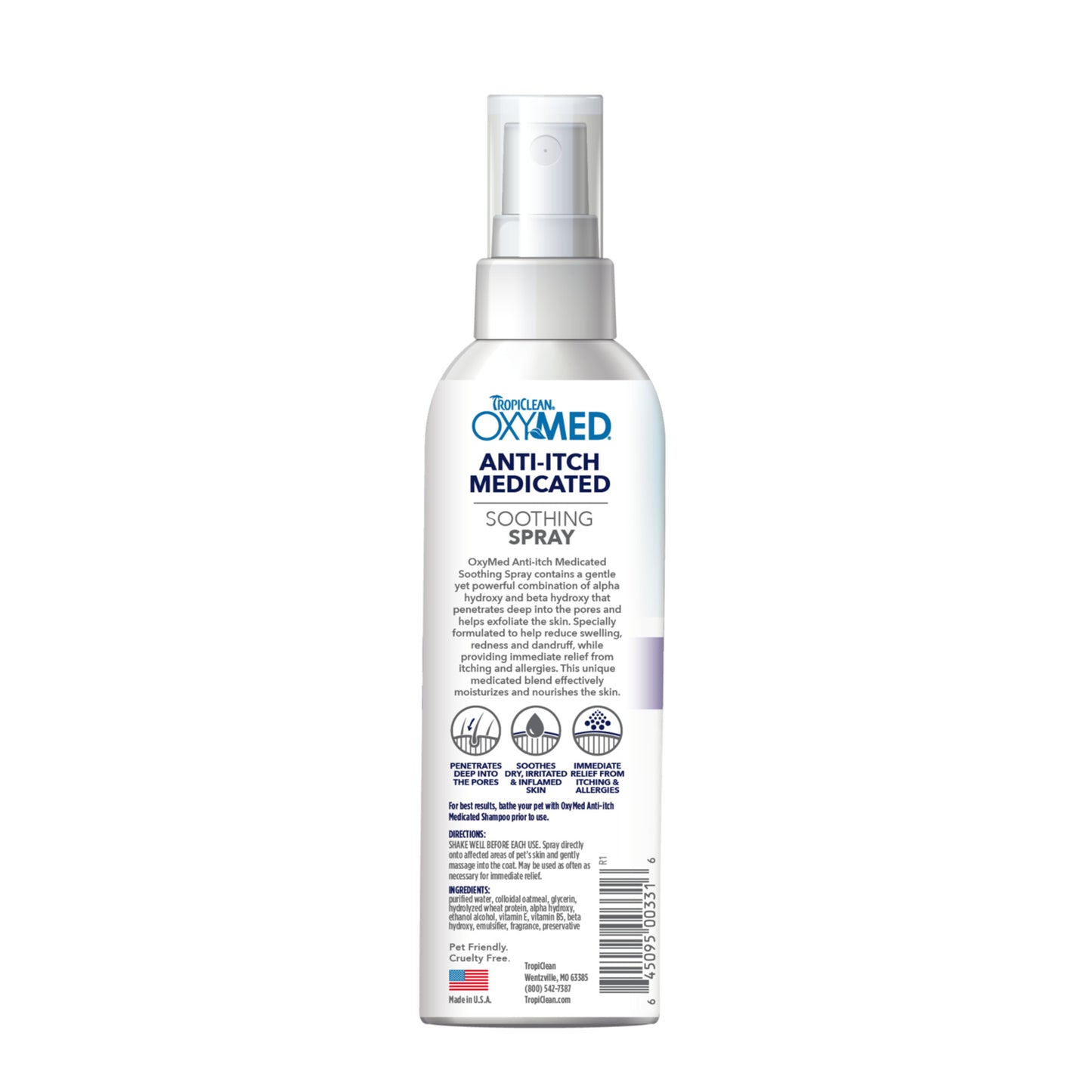 TropiClean OXY-MED Fast Itchy Skin Relief Anti-Itch Spray