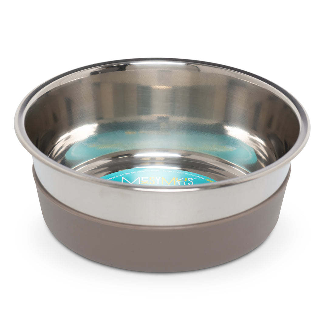 Messy Mutts Heavy Gauge Stainless Steel Dog Bowl with Non-Slip Base