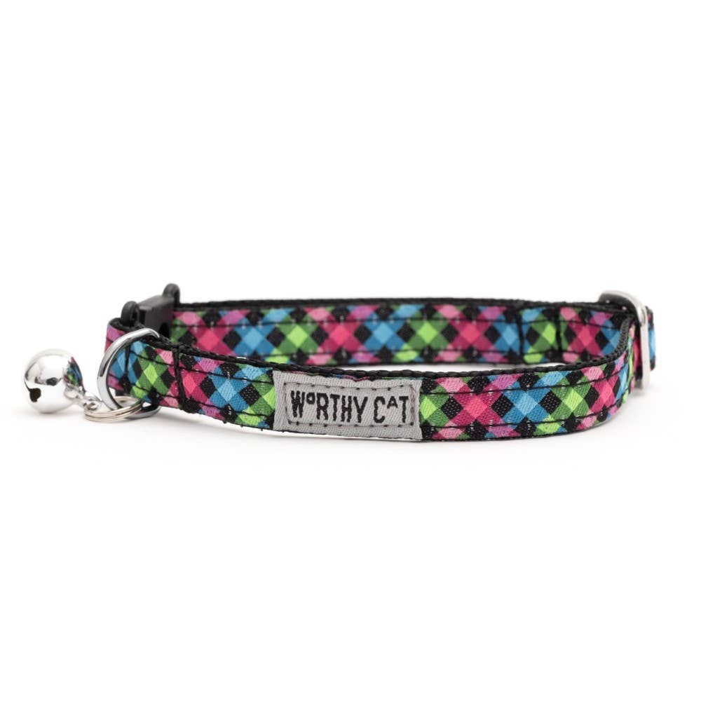 The Worthy Dog - Carnival Check Cat Collar