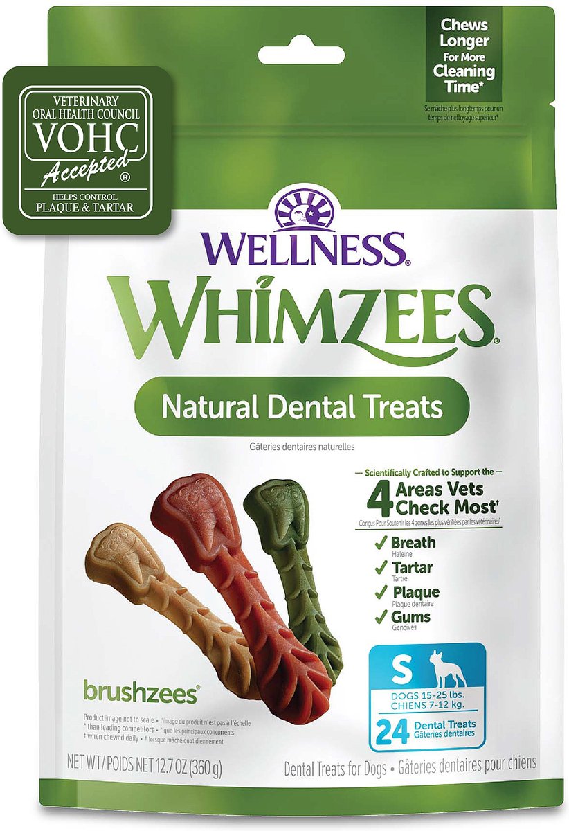 WHIMZEES by Wellness Brushzees Natural Grain-Free Dental Dog Treats, Small