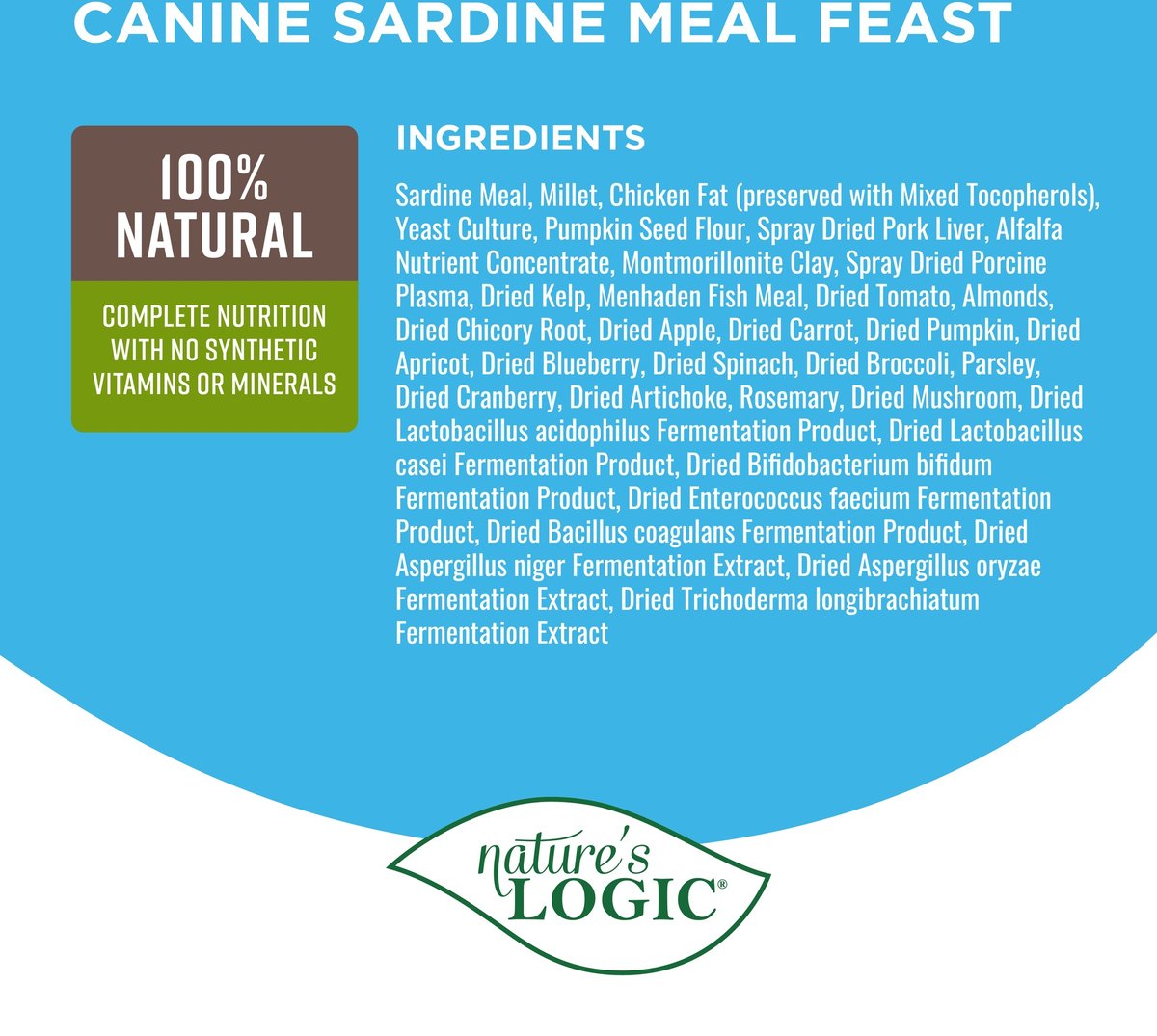 Nature’s Logic Dog Sardine Meal Feast Dry Food