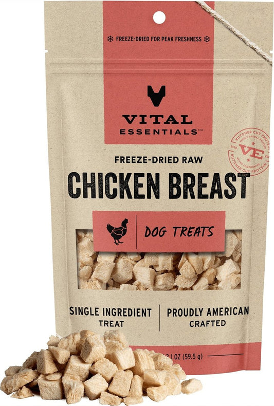 Vital Essentials Chicken Breast Treats Freeze-Dried Raw Dog Treats