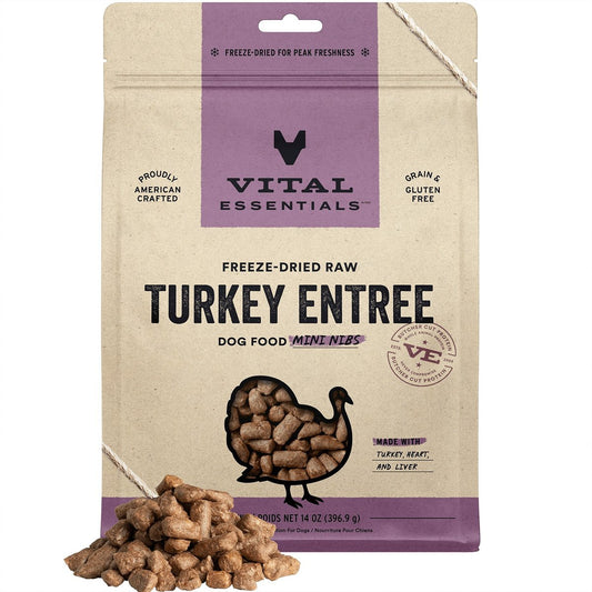 Vital Essentials Freeze-Dried Raw Turkey Entree Mini Nibs Dog Food