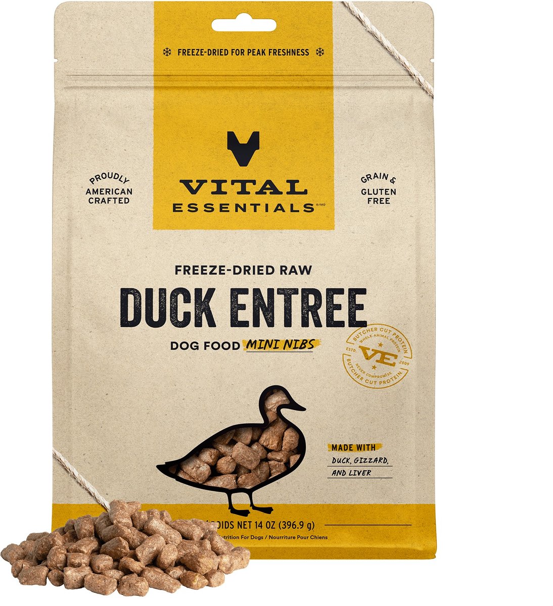 Vital Essentials Freeze-Dried Raw Duck Entree Mini Nibs Dog Food