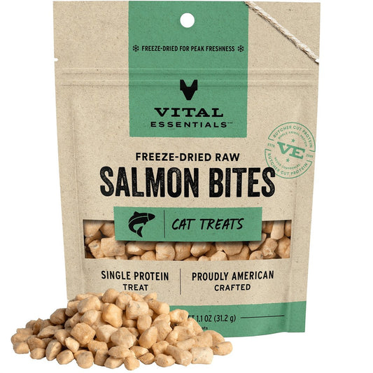 Vital Essentials Salmon Bites Freeze-Dried Raw Cat Treats