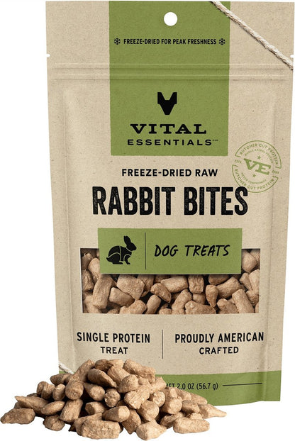 Vital Essentials Rabbit Bites Freeze-Dried Raw Dog Treats