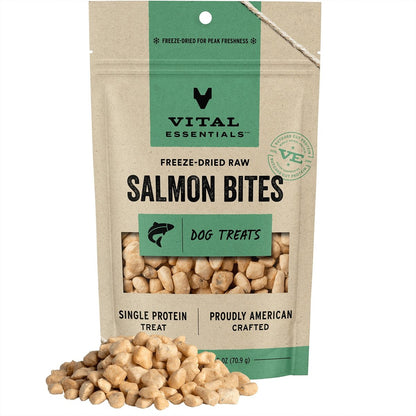 Vital Essentials Salmon Bites Freeze-Dried Raw Dog Treats