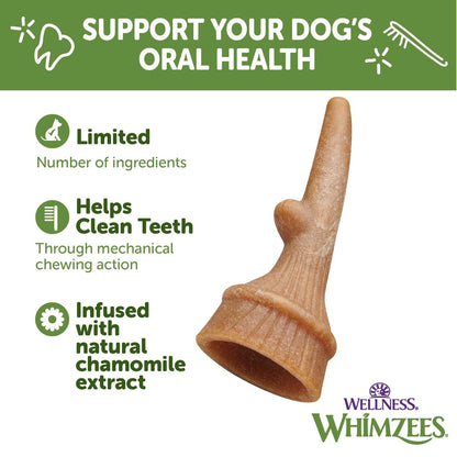 WHIMZEES by Wellness Occupy Antler Dental Chews Natural Grain-Free Dental Dog Treats, Large