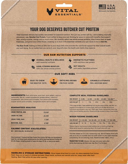 Vital Essentials Freeze-Dried Raw Pork Entree & Mixer Soft Nibs Dog Food