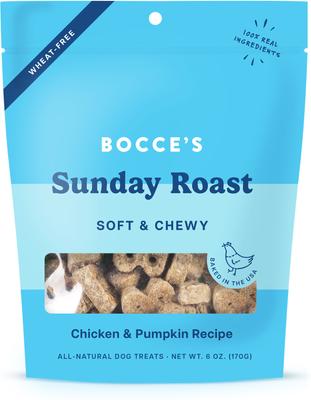 Bocce's Bakery Sunday Roast Chicken & Pumpkin Recipe Soft & Chewy Dog Treats, 6-oz bag