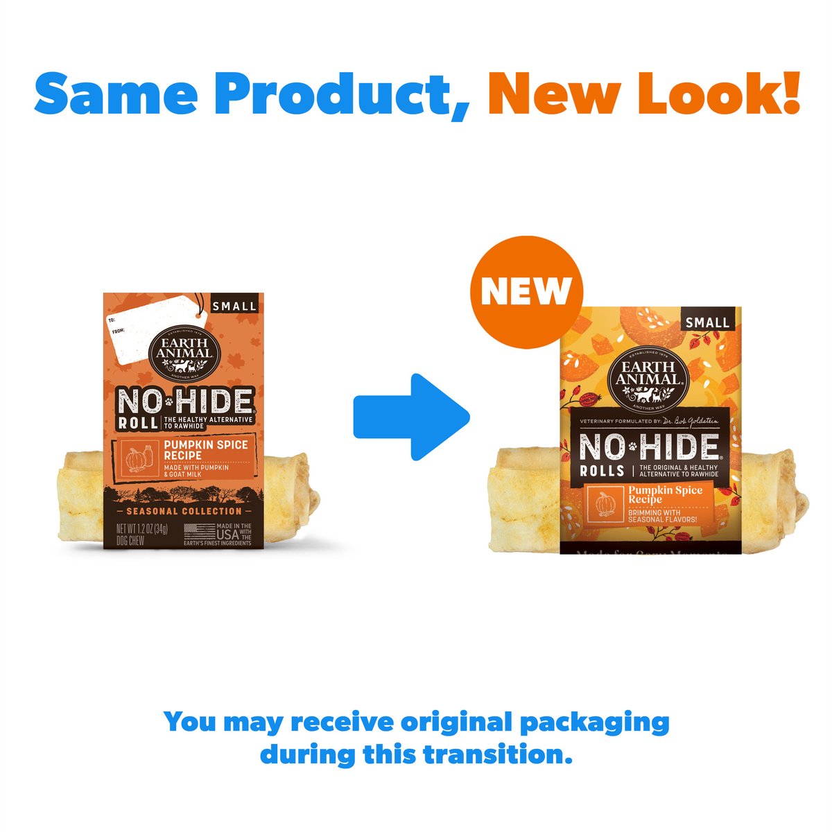 Earth Animal No-Hide Dog Pumpkin Spice Roll Treat