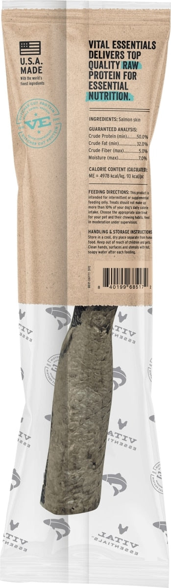 Vital Essentials Raw Salmon Skins Freeze-Dried Dog Treats, Single