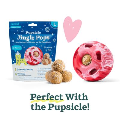 Woof Pupsicle Jingle Pops Refills Peanut Butter Grain-Free Lickable Dog Treats