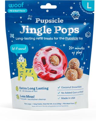 Woof Pupsicle Jingle Pops Refills Peanut Butter Grain-Free Lickable Dog Treats
