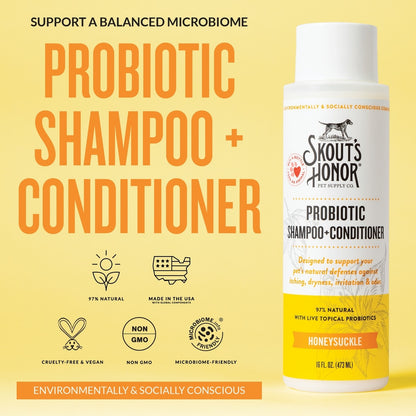 Skout's Honor Probiotic Honeysuckle Pet Shampoo & Conditioner