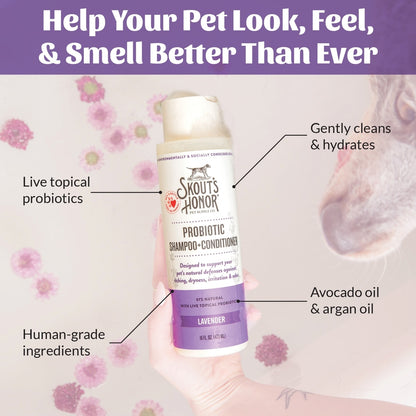 Skout's Honor Dog Probiotic Shampoo & Conditioner, Lavender