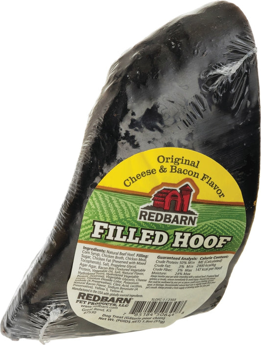 Redbarn Cheese n' Bacon Filled Cow Hooves Dog Treats, 4-in chew