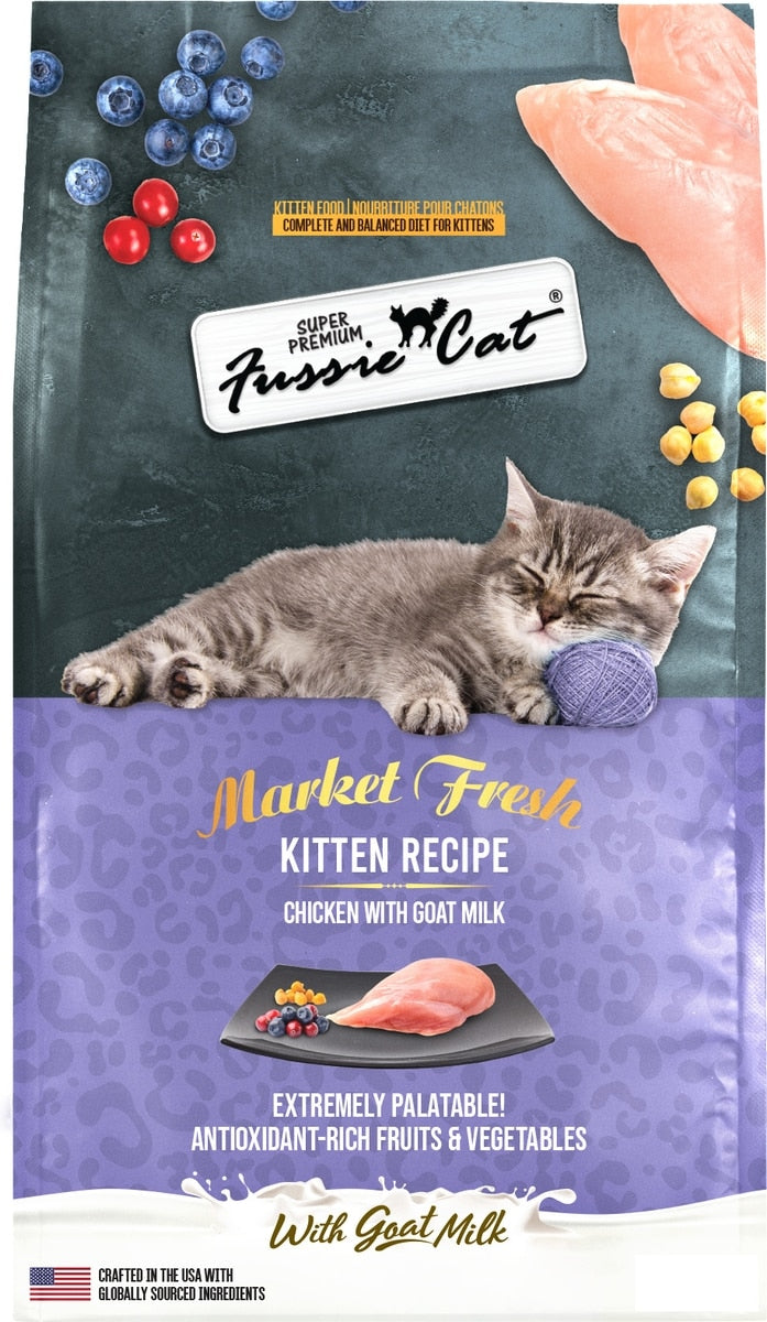 Fussie Cat Market Fresh Kitten Recipe Chicken with Goat Milk Dry Cat Food