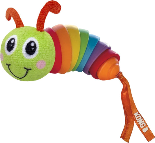 KONG Bat-A-Bout Clackz Caterpillar Mice Cat Toy with Catnip, Multicolor