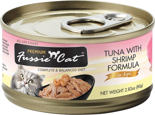 Fussie Cat Premium Tuna with Shrimp Formula in Aspic Grain-Free Canned Cat Food