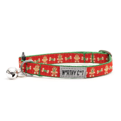 The Worthy Dog - Gingerbread Bones Cat Collar