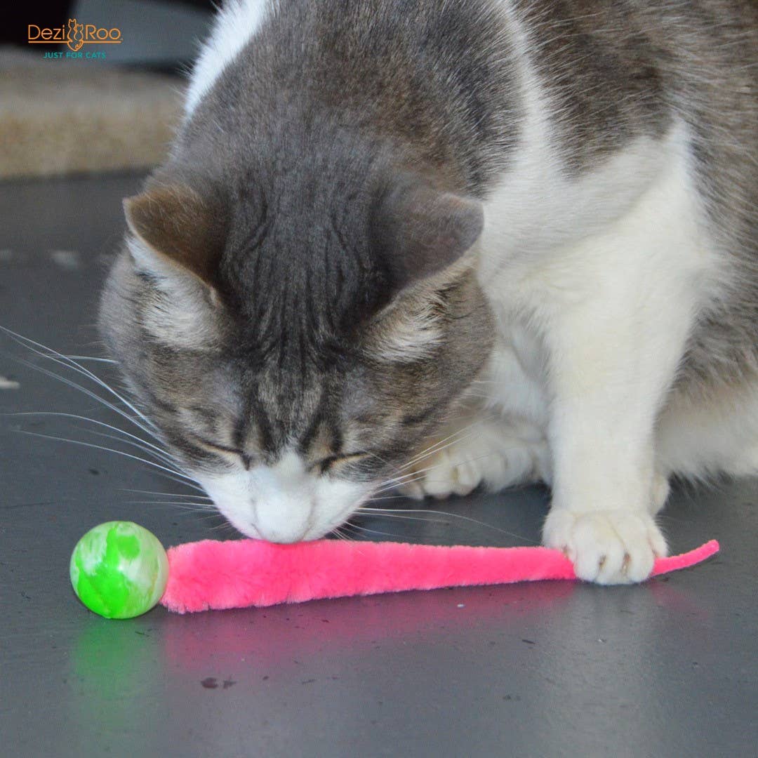 Dezi & Roo Solid Marbled Bouncy Ball Cat Toy