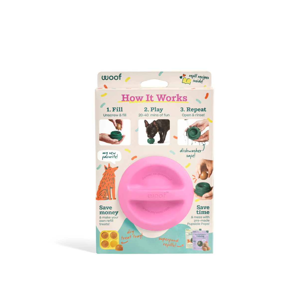 Woof Party Pupsicle Dog Treat Dispenser Toy