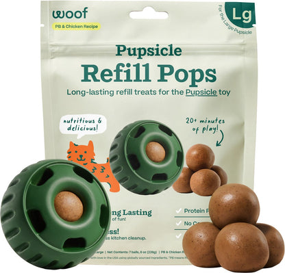 Woof Pupsicle Pops Refills Chicken Grain-Free Lickable Dog Treats