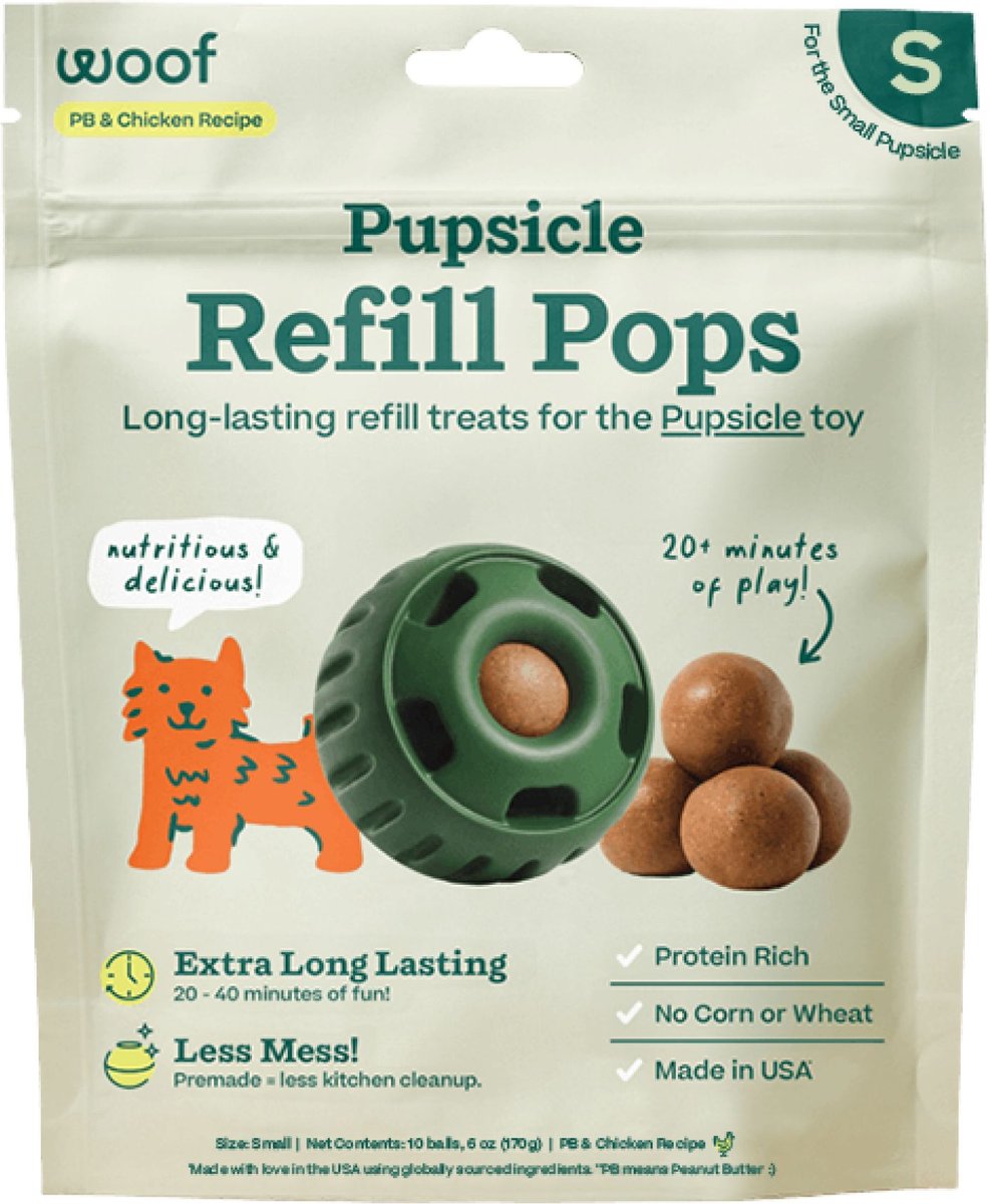 Woof Pupsicle Pops Refills Chicken Grain-Free Lickable Dog Treats