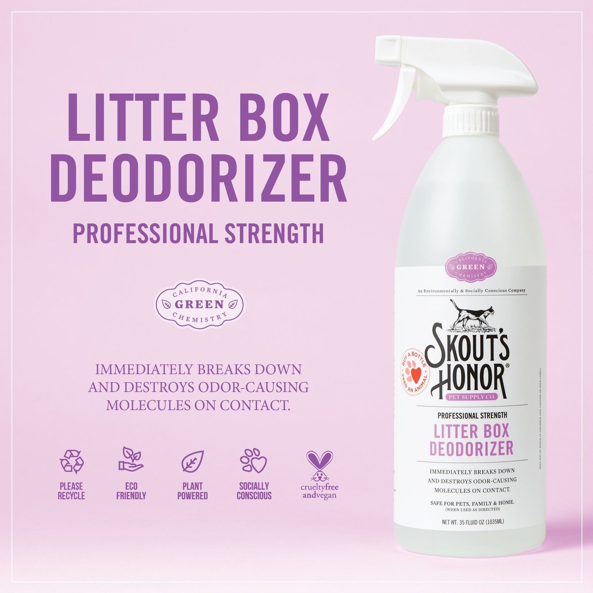 Skout's Honor Cat Litter Box Deodorizer, 35 fl. oz.