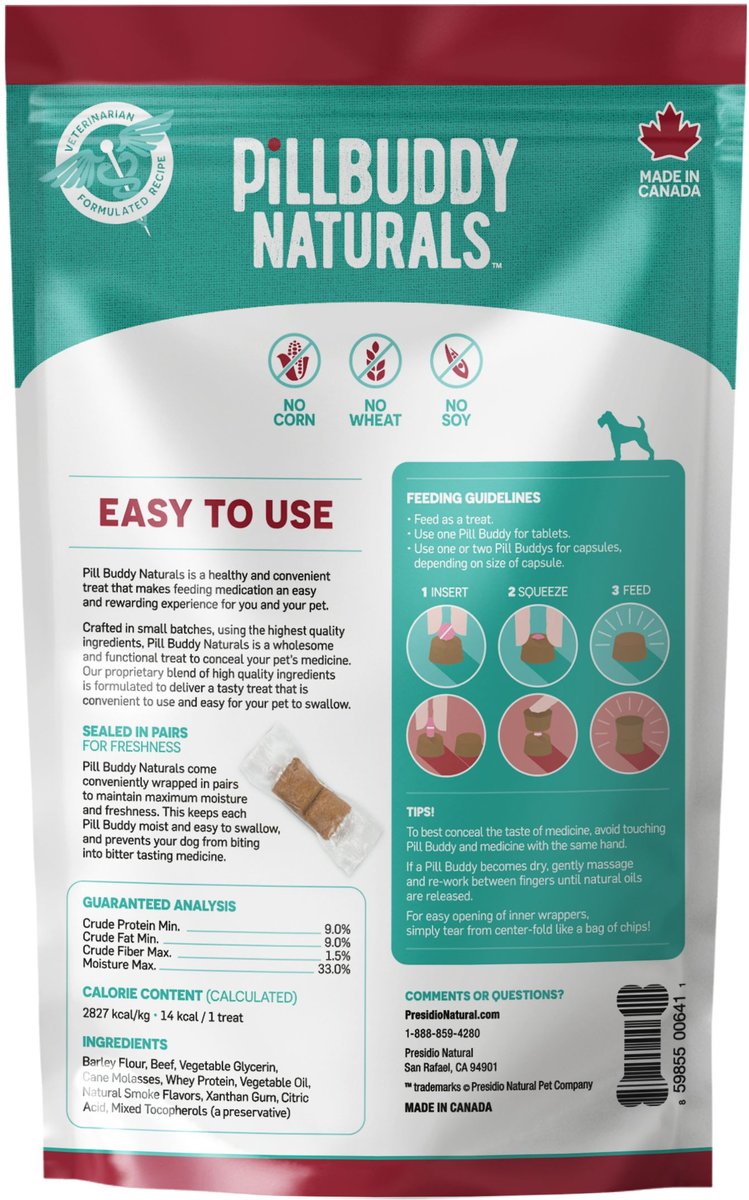 Presidio Dog Pill Buddy Naturals Treats, 30 count