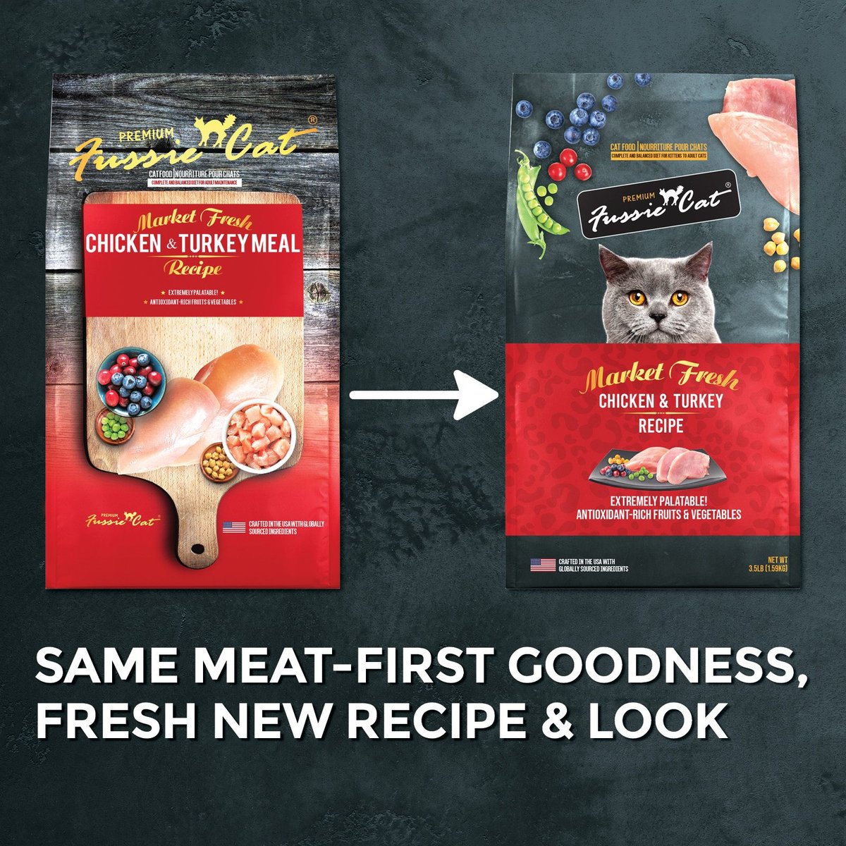 Fussie Cat Market Fresh Grain-Free Chicken and Turkey Dry Food