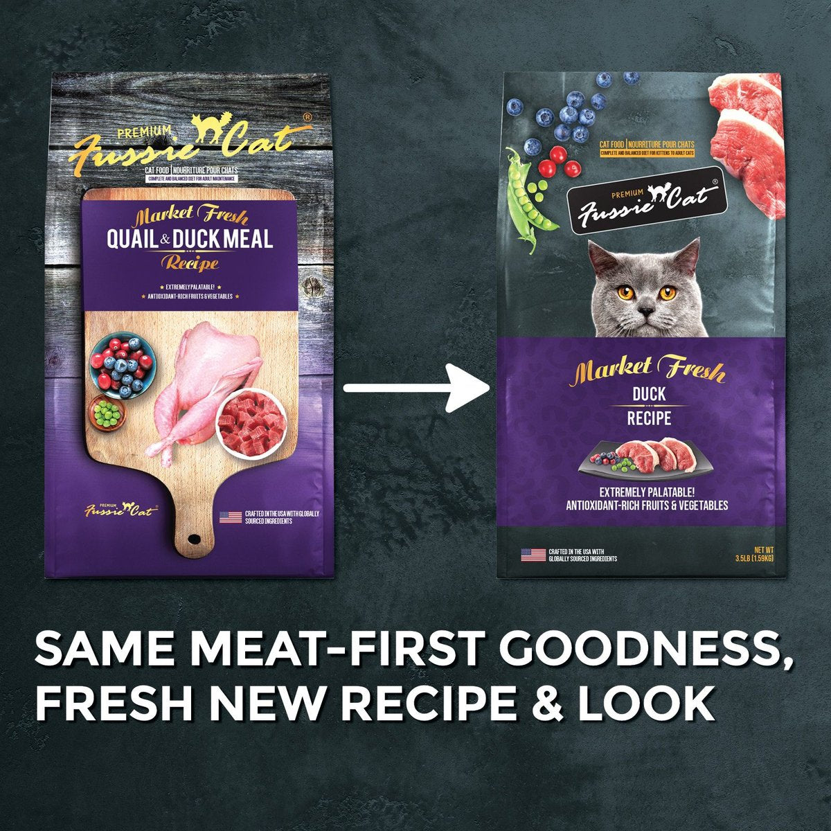 Fussie Cat Market Fresh Grain-Free Duck Recipe Dry Food