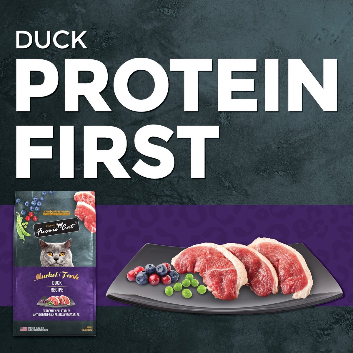 Fussie Cat Market Fresh Grain-Free Duck Recipe Dry Food