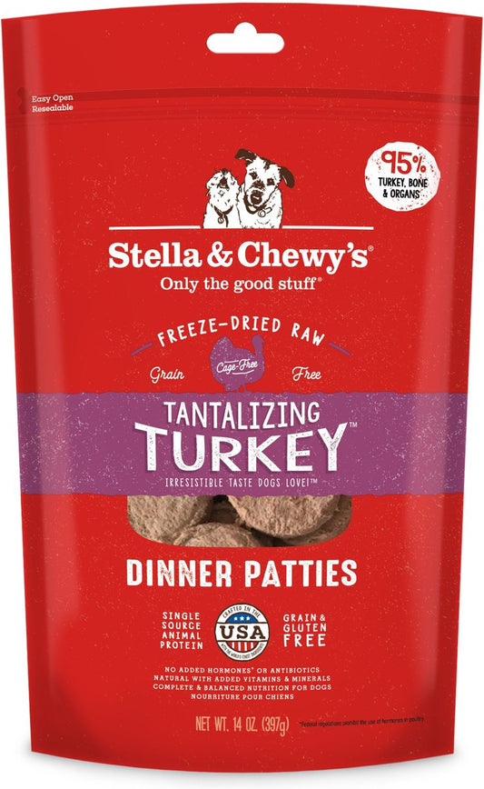 Stella & Chewy's Dog Tantalizing Turkey Dinner Patties Freeze-Dried Raw Dog Food