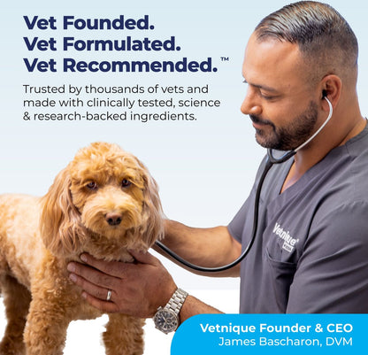 Vetnique Labs Glandex for Dogs Anal Gland Support Peanut Butter Flavored Pumpkin Fiber Soft Chew Supplement for Dogs